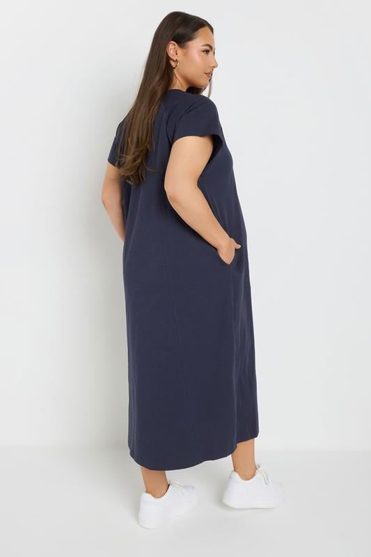 Evans BUMP IT UP MATERNITY Curve Navy Blue Soft Cotton Pocket Midi Swing Dress
