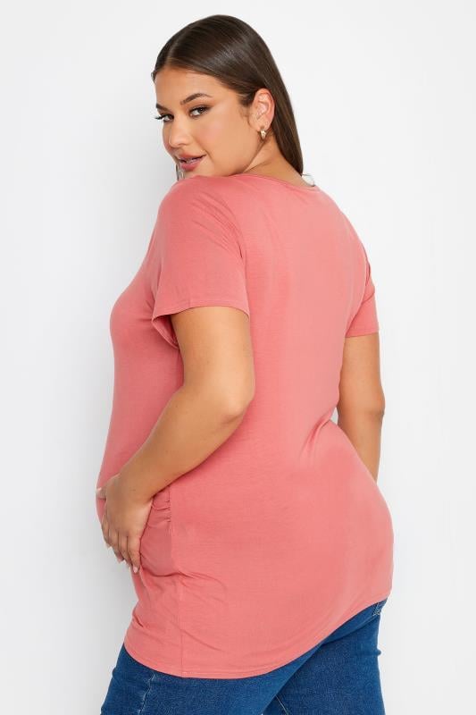 Evans BUMP IT UP MATERNITY Curve Pink 'Hands Off The Bump' Slogan T-shirt