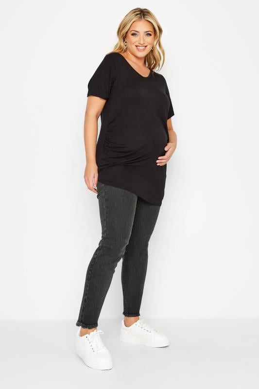 Evans BUMP IT UP MATERNITY Curve Washed Black Push Up Stretch AVA Jeans