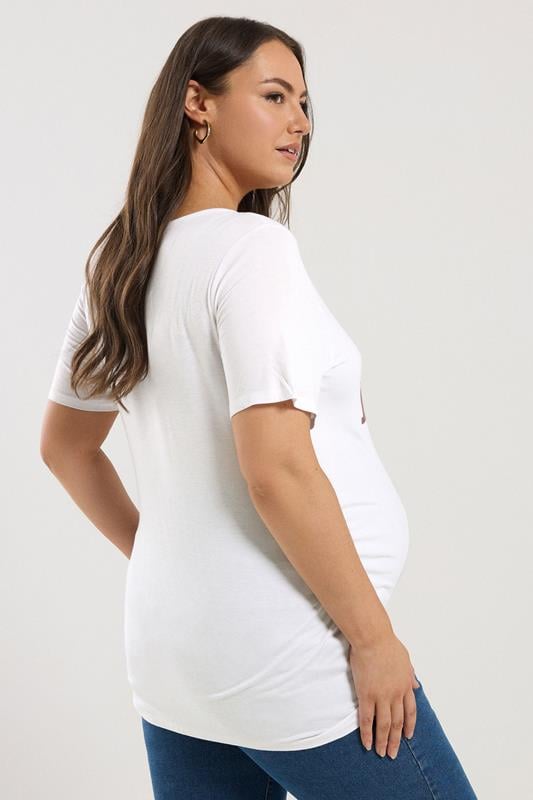 Evans BUMP IT UP MATERNITY Curve White 'Mama To Be' Slogan T-shirt