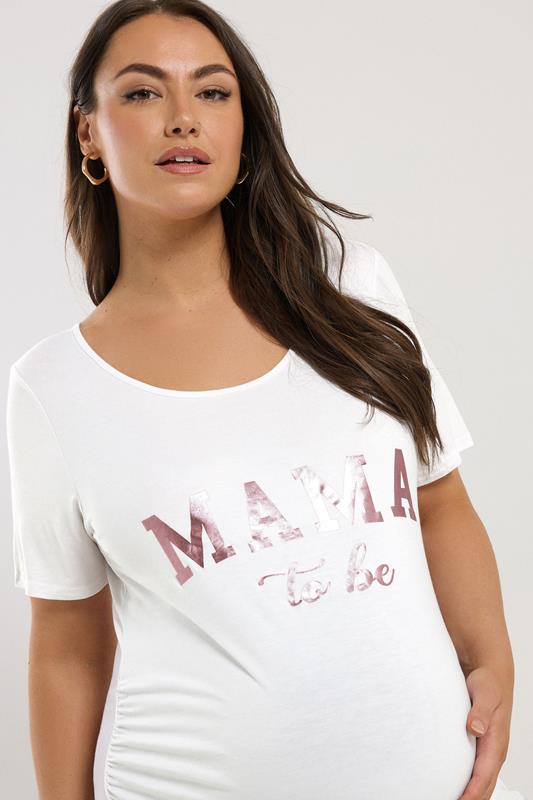Evans BUMP IT UP MATERNITY Curve White 'Mama To Be' Slogan T-shirt