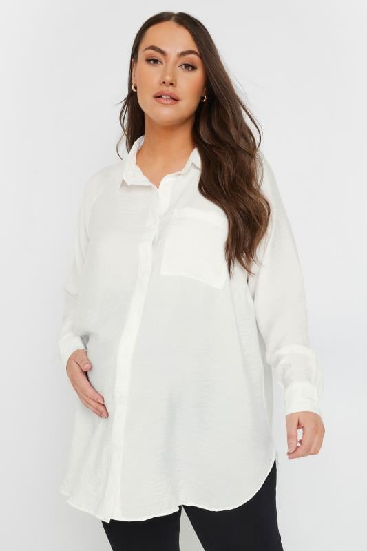 Evans BUMP IT UP MATERNITY Curve White Pocket Shirt