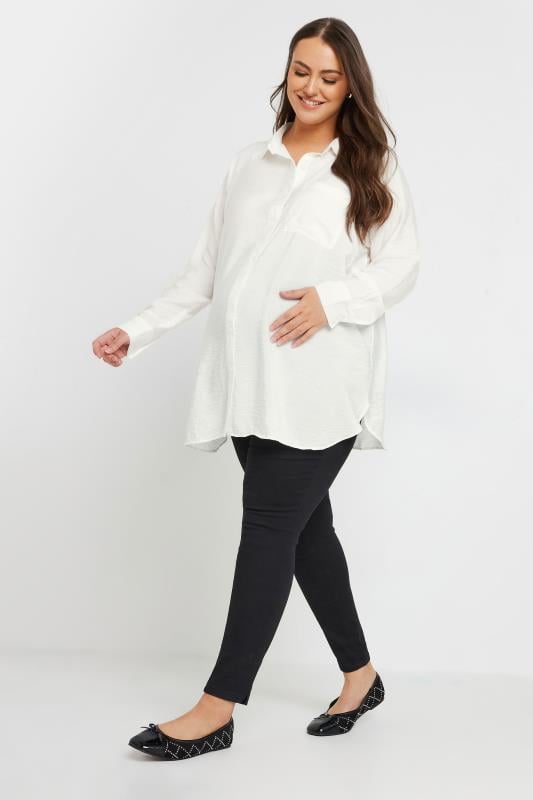 Evans BUMP IT UP MATERNITY Curve White Pocket Shirt
