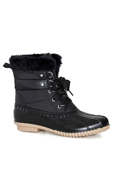 evans CloudWalkers Black WIDE FIT Georgie Cold Weather Boot