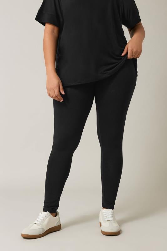 Evans EVANS 2 PACK Curve Black Cotton Stretch Leggings