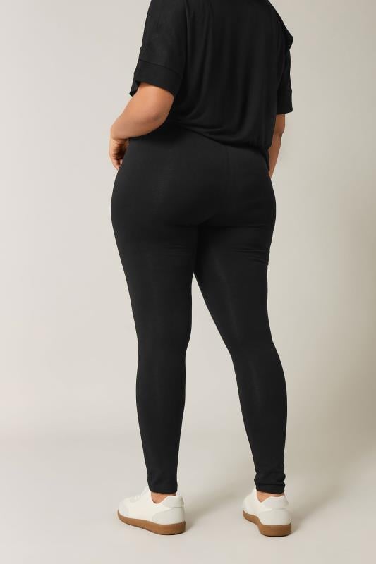Evans EVANS 2 PACK Curve Black Cotton Stretch Leggings
