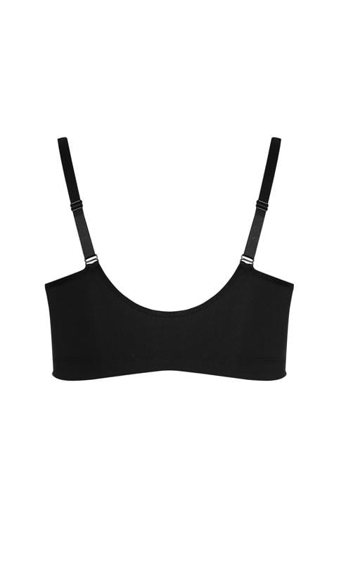 Evans Evans Black Comfort Cotton Non-Wired Front Fastening Bra