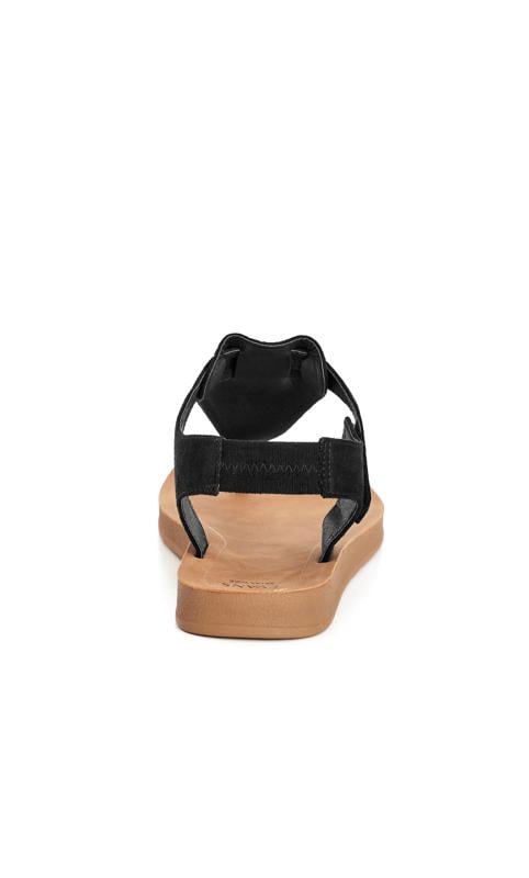 Evans Evans Black EXTRA WIDE FIT Sporty Toe Post Sandal
