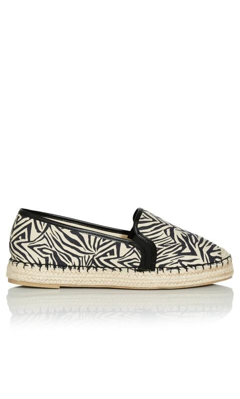 Evans Evans Black & White Zebra Print Espadrille Shoes