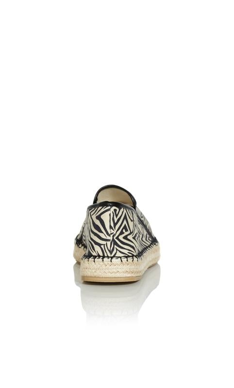 Evans Evans Black & White Zebra Print Espadrille Shoes
