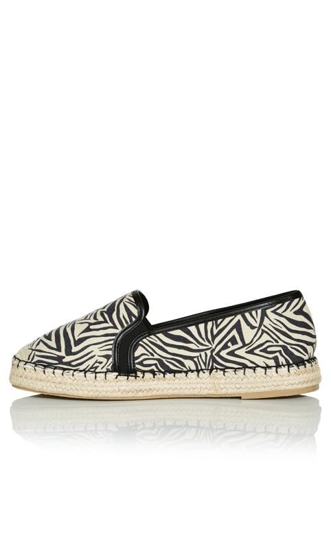 Evans Evans Black & White Zebra Print Espadrille Shoes