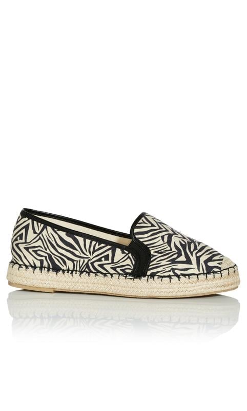 evans Evans Black & White Zebra Print Espadrille Shoes