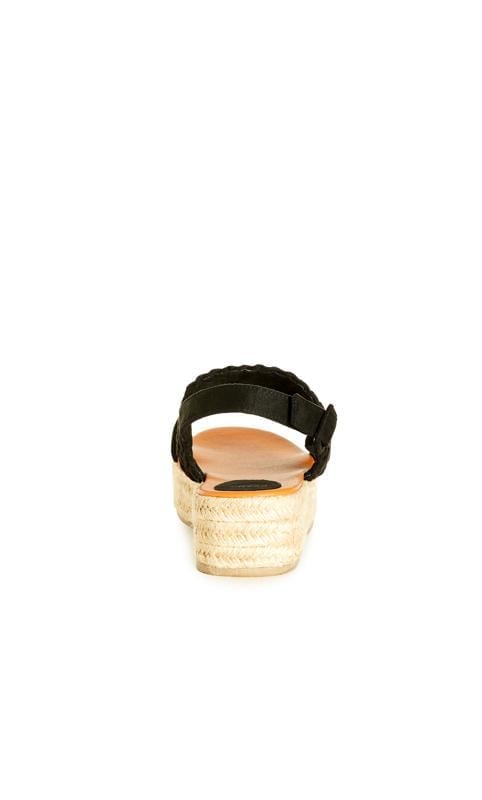 Evans Evans Black WIDE FIT Woven Espedrille Sandals
