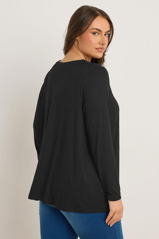 Evans EVANS Curve Black Premium Ribbed Modal Blend Swing Top