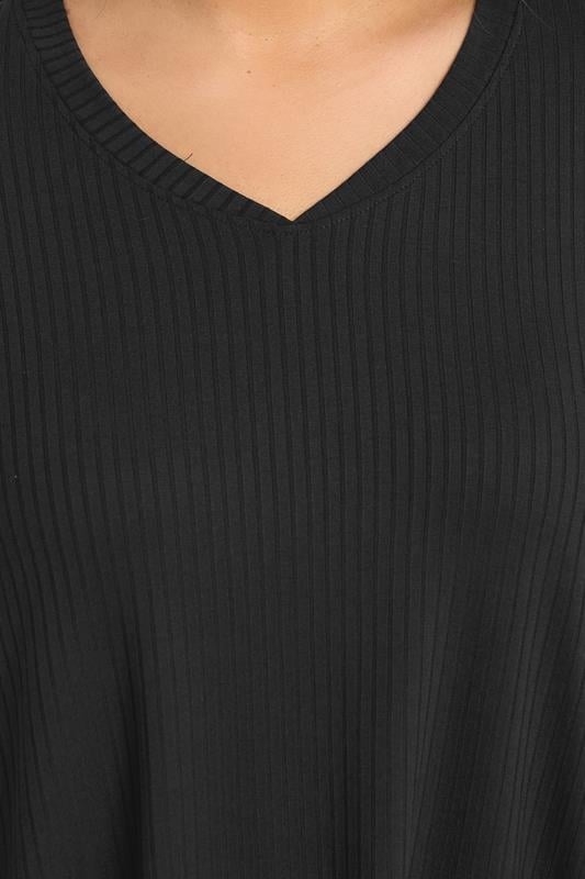 Evans EVANS Curve Black Premium Ribbed Modal Blend Swing Top
