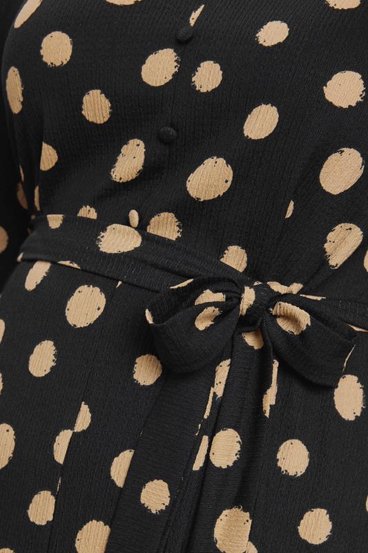 Evans EVANS Curve Black Spot Print Split Front Dress