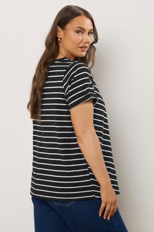 Evans EVANS Curve Black Stripe Premium Cotton T-Shirt