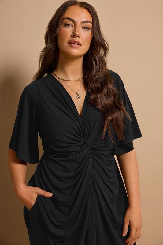 Evans EVANS Curve Black Twist Front Angel SleeveTop