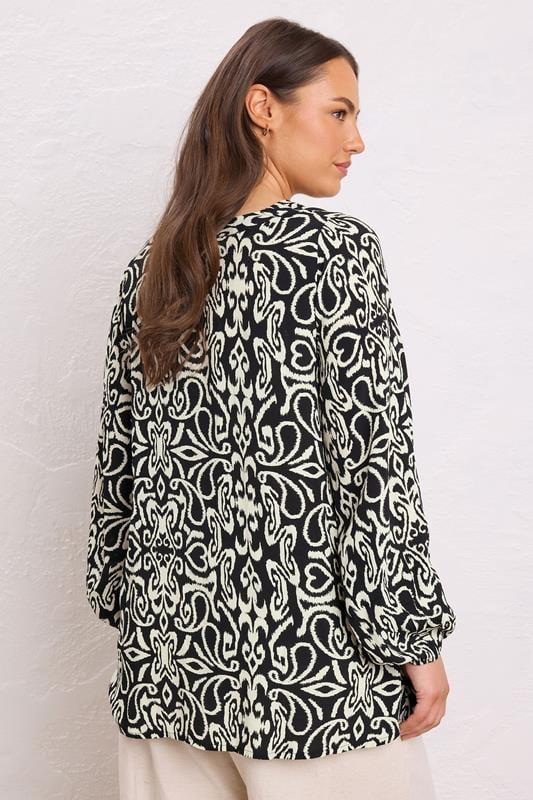 Evans EVANS Curve Black & White Abstract Print Blouse
