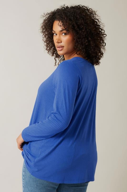 Evans EVANS Curve Blue Premium Ribbed Modal Blend Swing Top
