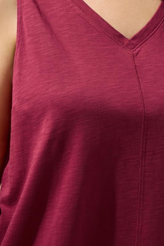 Evans EVANS Curve Burgundy Red Premium Cotton Vest Top