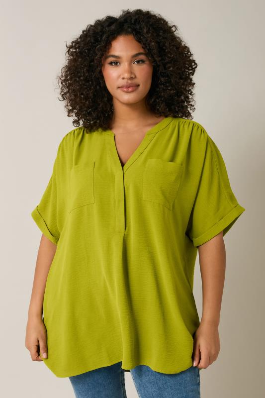 evans EVANS Curve Chartreuse Green Overhead Utility Shirt