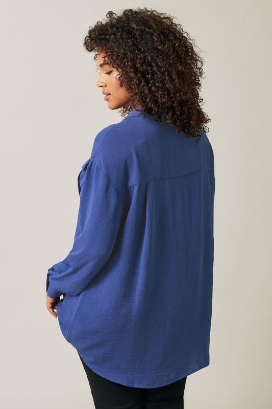 Evans EVANS Curve Cobalt Blue Long Sleeve Utility Shirt