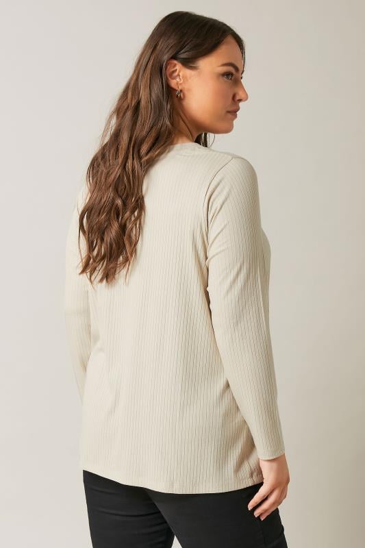 Evans EVANS Curve Cream Premium Ribbed Modal Blend Swing Top
