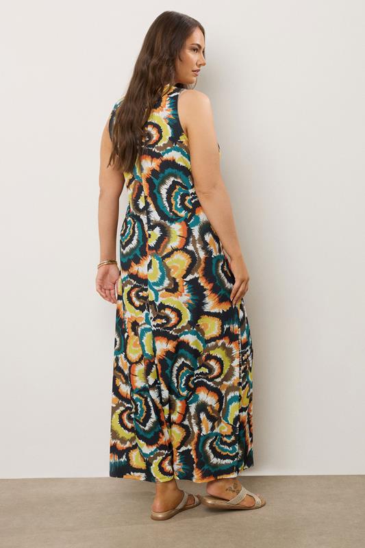 Evans EVANS Curve Dark Green Smudge Print Twist Front Dress