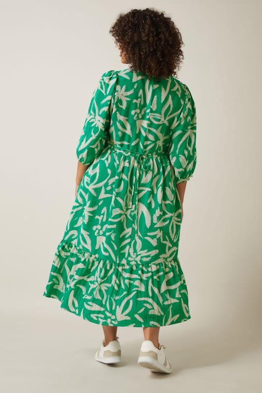 Evans EVANS Curve Green Abstract Print Midaxi Dress