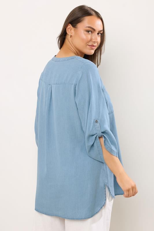 Evans EVANS Curve Light Blue Lyocell Overhead Utility Shirt