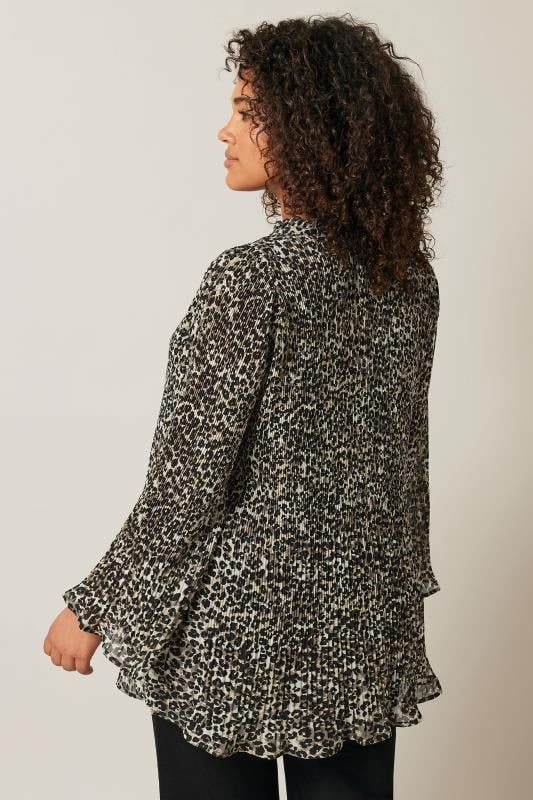 Evans EVANS Curve Natural Brown Leopard Print Blouse
