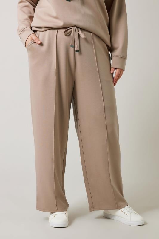 evans EVANS Curve Natural Brown Luxe Wide Leg Joggers