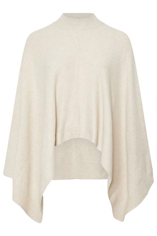 evans EVANS Curve Natural Brown Seam Detail Knitted Cape