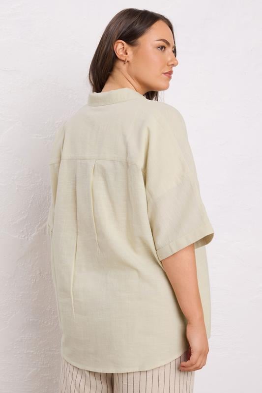 Evans EVANS Curve Natural Brown Short Sleeve Cotton Shirt