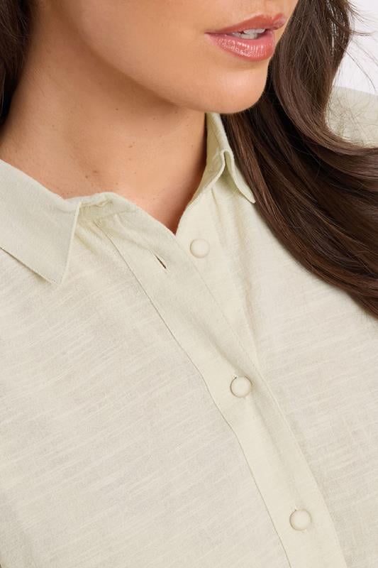 Evans EVANS Curve Natural Brown Short Sleeve Cotton Shirt