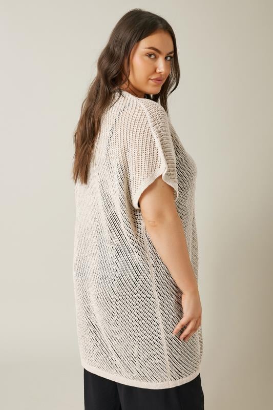 Evans Evans Curve Natural Brown Short Sleeve Longline Cardigan