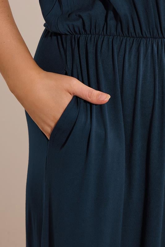 Evans EVANS Curve Navy Blue Pocket Detail Maxi Dress