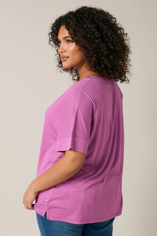 Evans EVANS Curve Pink Short Sleeve Modal Rich T-Shirt