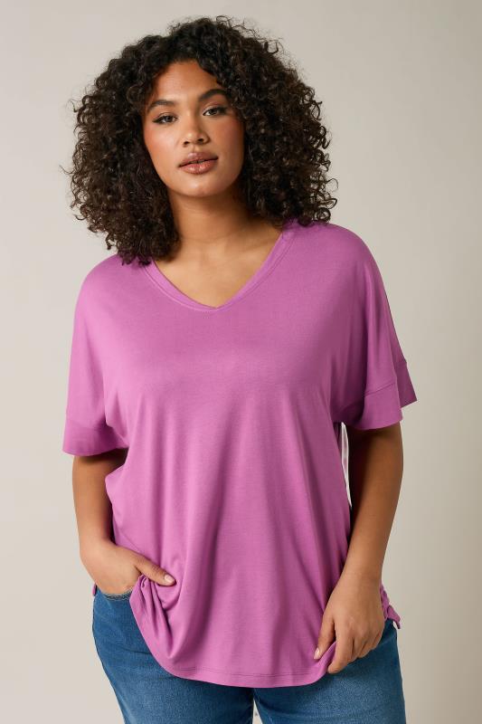 evans EVANS Curve Pink Short Sleeve Modal Rich T-Shirt