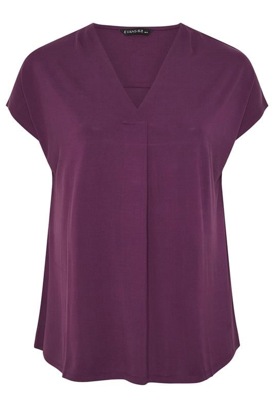 evans EVANS Curve Purple Premium Jersey Pleat Swing Top