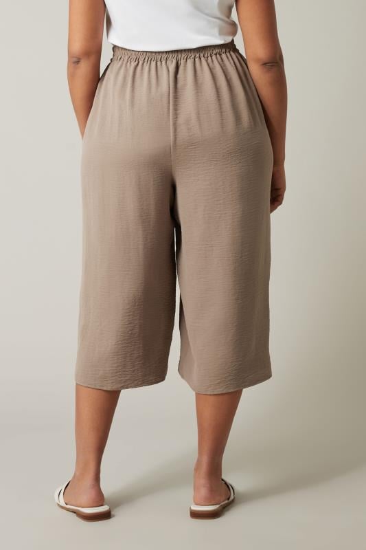 Evans EVANS Curve Taupe Brown Cropped Pocket Culottes