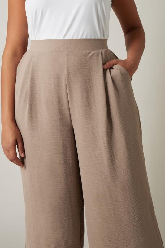 Evans EVANS Curve Taupe Brown Cropped Pocket Culottes