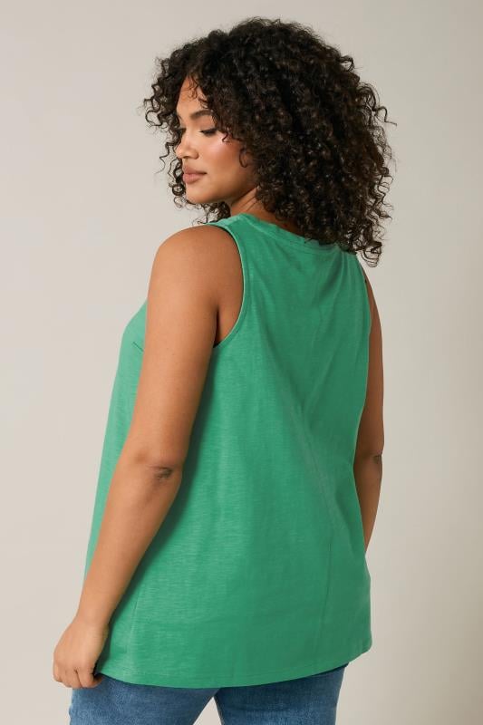 Evans EVANS Curve Teal Green Premium Cotton Vest Top
