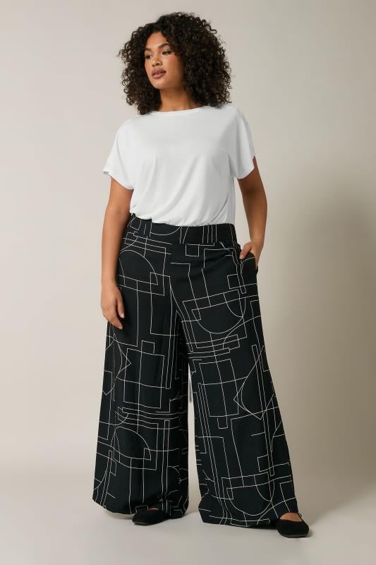 Evans EVANS Curve White Crochet Shoulder Modal Rich T-Shirt