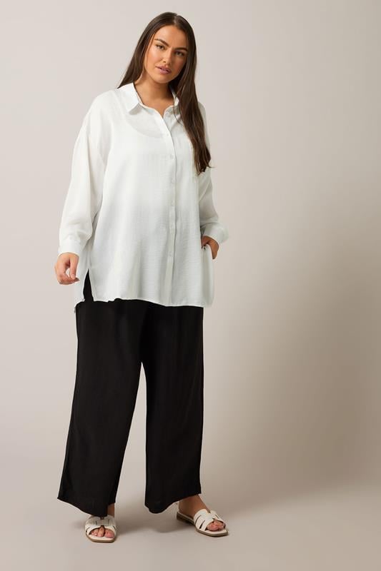 Evans EVANS Curve White Metallic Button Through Shirt