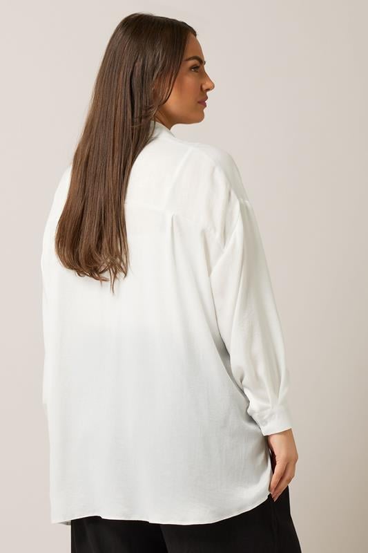 Evans EVANS Curve White Metallic Button Through Shirt