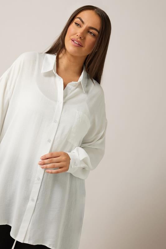Evans EVANS Curve White Metallic Button Through Shirt