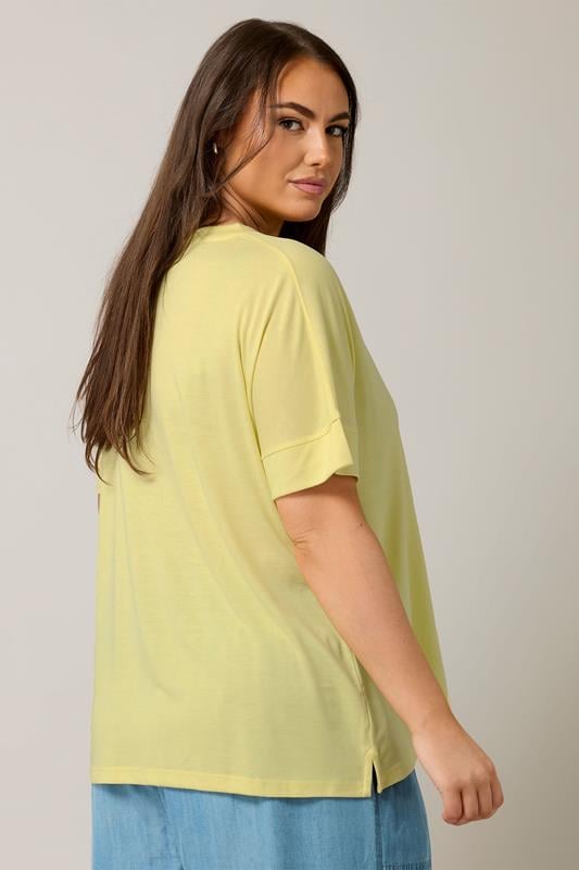 Evans EVANS Curve Yellow Short Sleeve Modal Rich T-Shirt