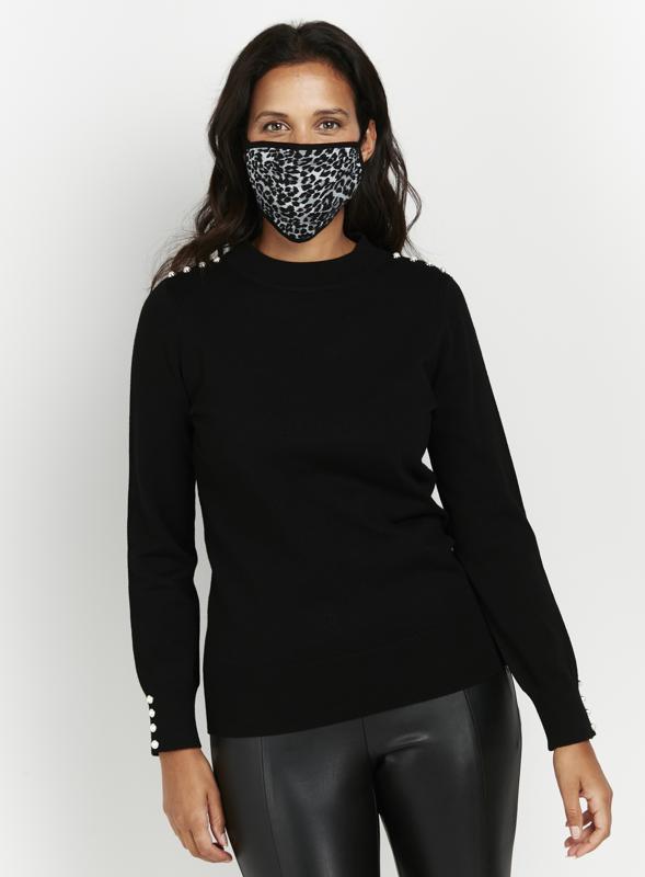 evans Evans 2 Pack Grey Cheetah Print Face Masks